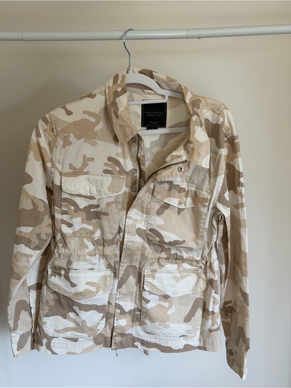 Sanctuary Beige & Tan Camouflage Field Jacket